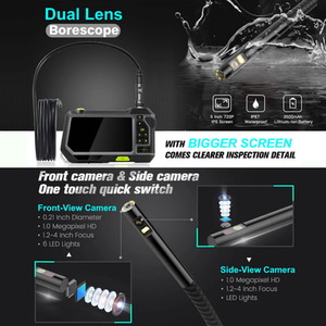 5.5mm Dual Lens Cavity Camera and Endoscope with 5 inch HD IPS Monitor by UK Inspection Camera