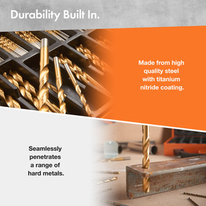 99 Piece HSS Metal Drill Bit Set with Carry Case - Orange by VonHaus