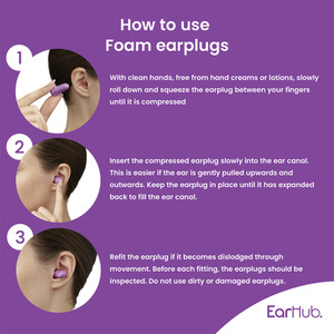 EarHub Sleepwell Soft Foam Earplugs 10 Pairs - Purple by EarHub