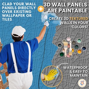3D Wall Panels (50x50 cm) PVC Cladding Panel in Geometric Line Design by NOVECRAFTO