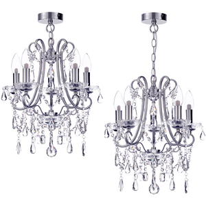 Anya 5 Light Bathroom Small Chandelier - Chrome by Litecraft