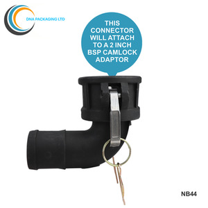 Camlock Coupler (2 inch) to (2 inch) Hose Tail 90-degree elbow - Black by DNA PACKAGING LTD