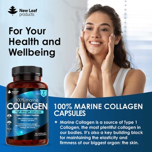 Collagen Supplement Marine Collagen Capsules - One Month by New Leaf Products