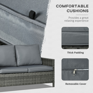 Outsunny 6 Seater Rattan Garden Furniture Set - Grey by Outsunny