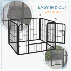 Metal Pet Playpen Dog Kennel - Grey by PawHut