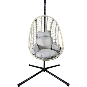 Sophia Single Rattan Hanging Chair - White / Single by Outdoor essentials