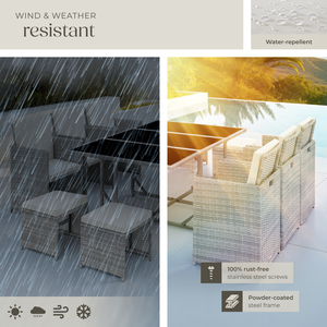 Malaga 641 Rattan Garden Furniture Set with Protective Cover by tectake