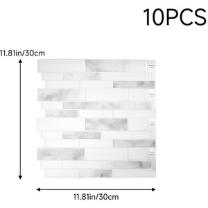 10Pcs Marble Effect Tile Stickers by Livingandhome