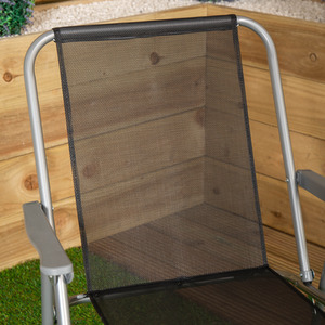 Fixed Position Foldable Garden Chair - Black and Grey by Samuel Alexander