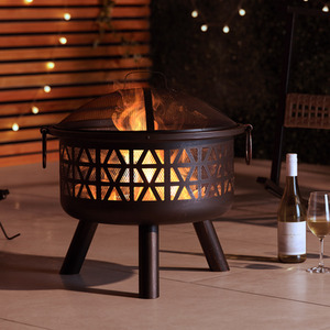 Geometric Portable Fire Pit - Black by VonHaus