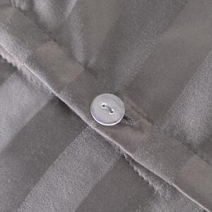 Satin Stripe Duvet Set - Silver / Super King by OHS
