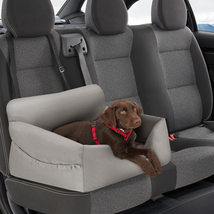 Dog Car Seat Milow - Safety Leash, 2 Fastening Straps, Thick Padding - Grey by tectake