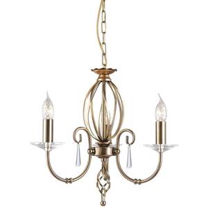 Aegean Chandelier 3 Light Aged Brass Finish, E14 - Aged Brass