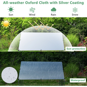 Large Spire-Shaped Chicken Coop - Silver by Costway