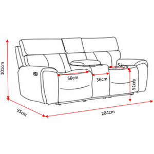 Cancun Reclining Sofa - Brown / 2