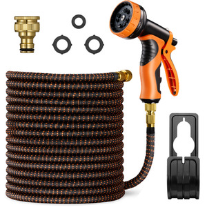 Expandable Garden Water Hose - Black / 50ft by VonHaus