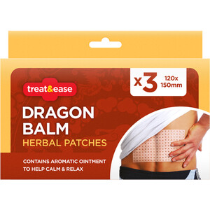 Pack of 3 Treat and Ease Dragon Balm Herbal Patches by Treat & Ease