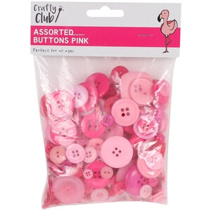 Assorted Buttons - Pink by Crafty Club