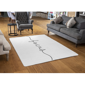 Text Focus Designer Rug - White / 230cm by NA