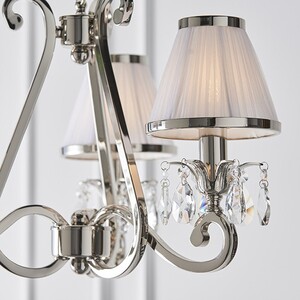 Oksana 3 Light Multi Arm Ceiling Pendant Chandelier Polished Nickel, E14