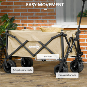 Outsunny Folding Garden Trolley Cart, 120KG Capacity, with Carry Bag by Outsunny