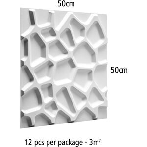 3D Wall Panels - White / Gaps Design by WALPLUS