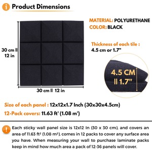 Self-Adhesive Acoustic Wall Panels - Peel and Stick Soundproofing Panels by NOVECRAFTO