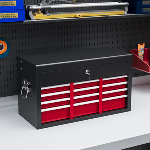 HOMCOM Lockable Metal Tool Chest - Red by HOMCOM