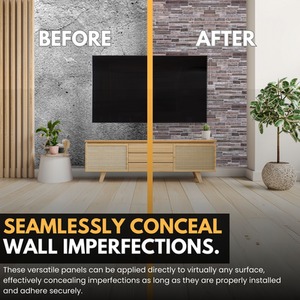 3D Wall Panels (96x48 cm) PVC Cladding Panel Rock Stone Effect by NOVECRAFTO