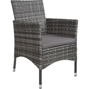 Rattan Garden Furniture Set 81 With Protective Cover - Mottled Grey/Grey by tectake