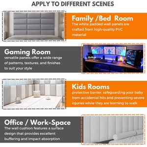 Self Adhesive Padded Wall Panels (60x25cm) Peel and Stick Wall Cushion by NOVECRAFTO