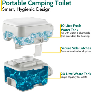 Portable Camping Flushable Toilet 20L - Grey by Trail