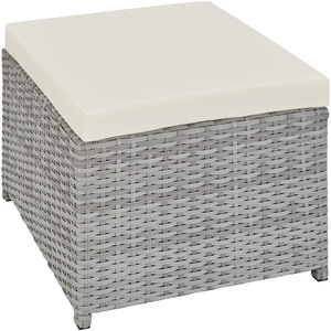 New York Rattan Garden Furniture Set with Protective Cover - LIght Grey by tectake