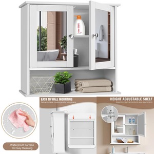 3 Shelves Toilet Wall Cabinet - White by Wyld and Coco