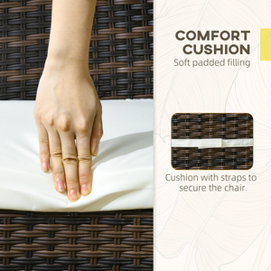 Outsunny Cushioned 2 Pieces Rattan Garden Chairs by Outsunny