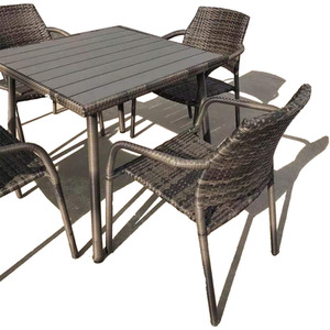 Rattan Patio Dining Stackable with Table Set by Furniture One