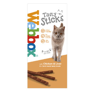 Pack of 6 Webbox Tasty Sticks - Chicken and Liver by Webbox