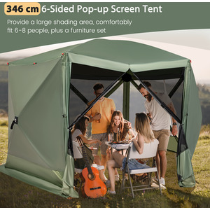Pop-up Screen House Tent Camping Gazebo by Costway