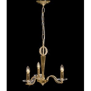 Niobe Ceiling Pendant Chandelier 3 Light French Gold, Crystal - French Gold
