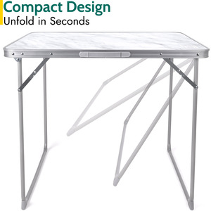 Marble Effect Folding Camping Table - Grey by Trail
