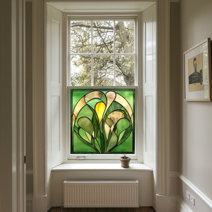 Cuvio Art Deco Stained Glass Privacy Window Film by Creative Printing Solutions