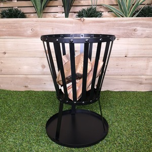 Garden Log Burner Fire Pit Heater Bowl - Black by Samuel Alexander
