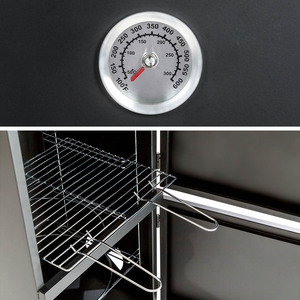 Smoker with Temperature Display - Black by tectake