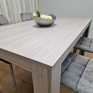 Grey Dining Table Set With 4 Grey Velvet Tufted Chairs - Grey by KOSY KOALA