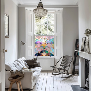 Jacurso Art Deco Stained Glass Privacy Window Film by Creative Printing Solutions