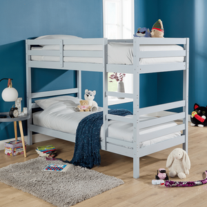 Home Source Hendon Childrens Wooden Single Bunk Bed - Grey by Home Source