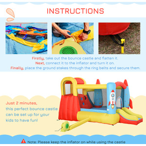 Outsunny Kids 3 in 1 Bounce Castle House - Yellow by Outsunny