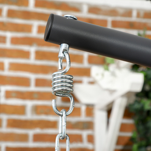 Outsunny Cushioned PE Rattan Hanging Swing Chair with Stand - Light Grey by Outsunny