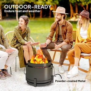 Outsunny Round Metal Smokeless Fire Pit by Outsunny