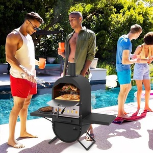 BBQ with Wood Fired Pizza Oven - Black by Wyld and Coco